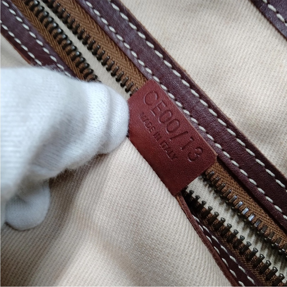 Celine Triomphe Cream and Brown Tote Bag EUC - Picture 10 of 16